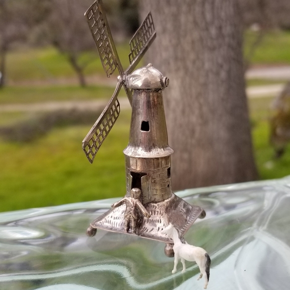 Antique Dutch Sterling Silver Windmill Figurine - Picture 9 of 16
